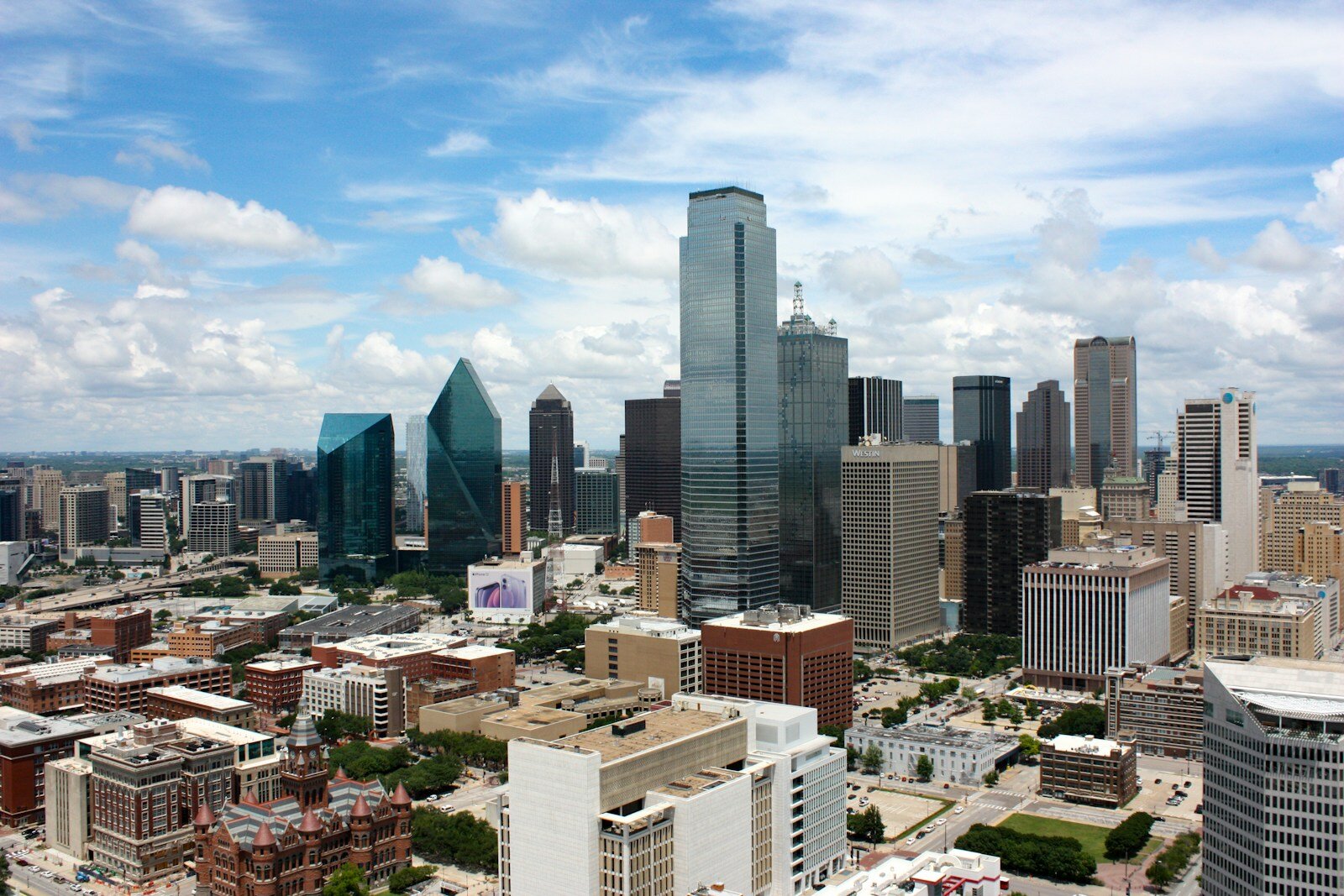 Dallas, Texas city buildings under blue sky